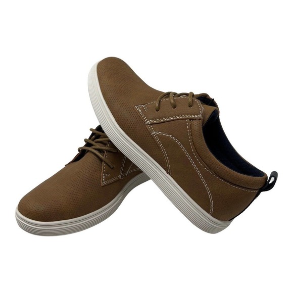 Steve Madden Bprizely Boys Size 1 Brown Oxford Lace Dress Formal Casual Shoes - Picture 2 of 9